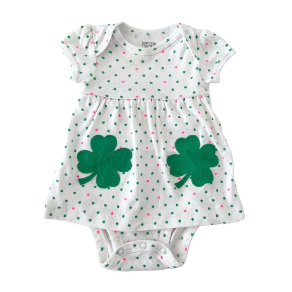 Carter’s St. Patrick’s Day Festive Green Shamrock Baby Girl Set - Size 3 Months - Picture 3 of 6
